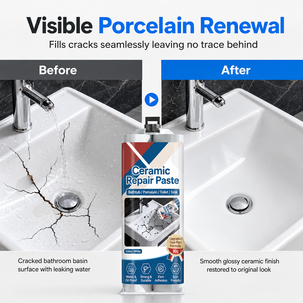 ⏳Time-Limited Special⏰Ceramic Tile Repair Paste – Quick-Drying, Crack & Chip Filler – Waterproof Epoxy for Sinks, Tiles & Marble 🛠️
