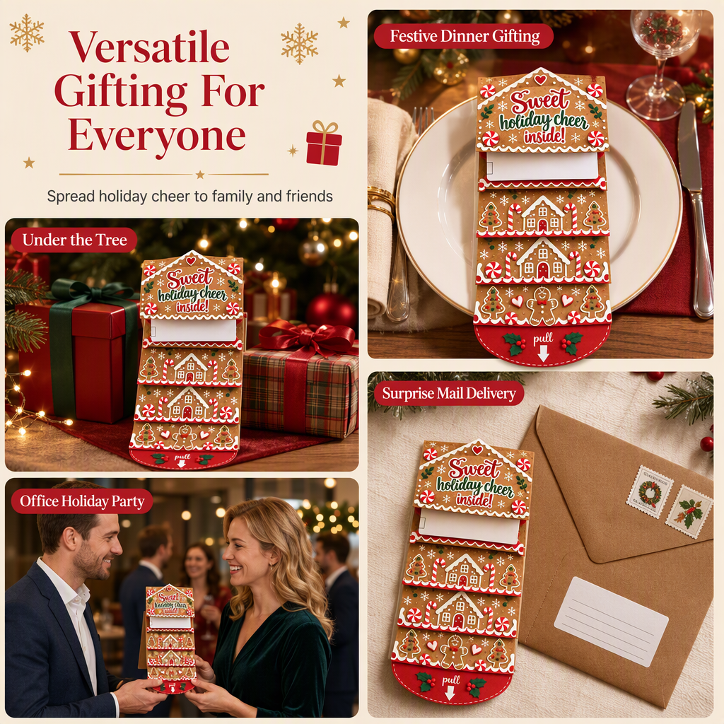 🎄🎁 Christmas Pull-Tab 3D Greeting Card – Interactive Sliding Design