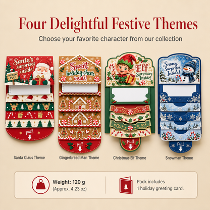 🎄🎁 Christmas Pull-Tab 3D Greeting Card – Interactive Sliding Design