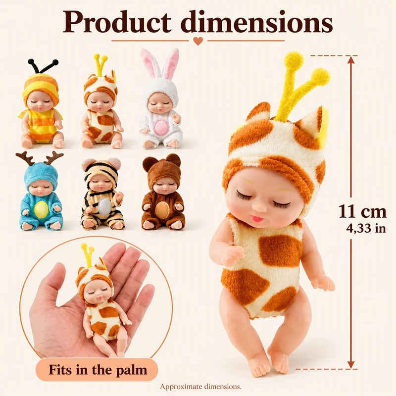 🔥Limited-Time Offer! 🧸 Mini Reborn Baby Dolls – Lifelike & Realistic, A Heartwarming Gift for Doll Lovers & Collectors 👼🎁
