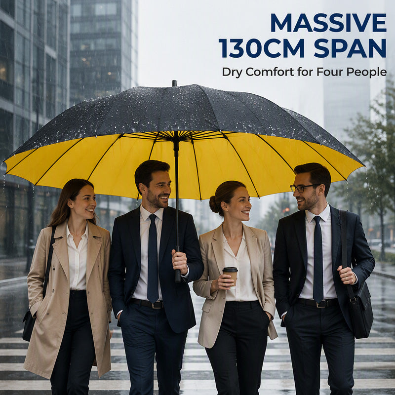 ☂️50% OFF NOW! Extra-Large Folding Umbrella – 130cm 12-Rib Windproof Reverse Fold Umbrella, UPF50+ Sun Protection Oversized Umbrella for Family Commute & Outdoor