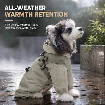 🐾 50% OFF! ✨ Waterproof Fleece-Lined Winter Dog Jacket with Integrated Leash D-Ring ❄️