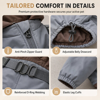 🐾 50% OFF! ✨ Waterproof Fleece-Lined Winter Dog Jacket with Integrated Leash D-Ring ❄️
