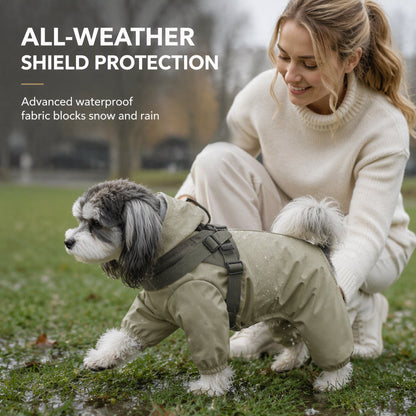 🐾 50% OFF! ✨ Waterproof Fleece-Lined Winter Dog Jacket with Integrated Leash D-Ring ❄️