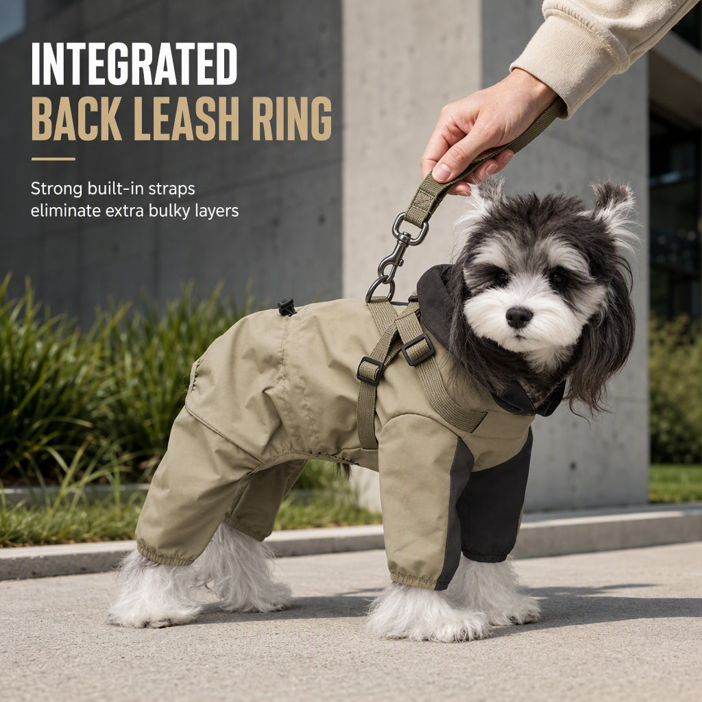 🐾 50% OFF! ✨ Waterproof Fleece-Lined Winter Dog Jacket with Integrated Leash D-Ring ❄️