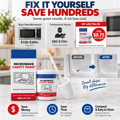 🛠️ Microwave Cavity Paint – High-Gloss White Microwave Interior Repair Paint With Built-In Brush
