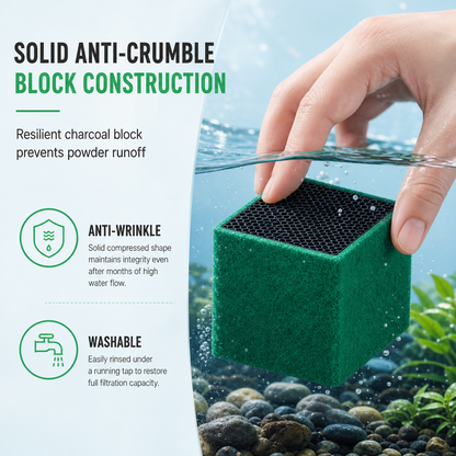 🐟 Activated Carbon Filter Cube for Aquarium Water Purification