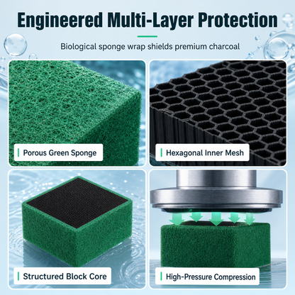 🐟 Activated Carbon Filter Cube for Aquarium Water Purification