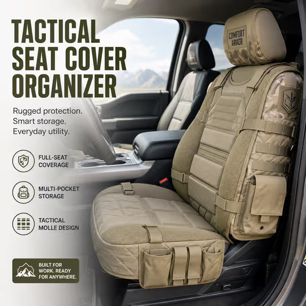 💥 Limited Time-50% OFF 🚙  Durable Tactical Truck Seat Cover ✨ Storage,Protection & All- Day Comfort