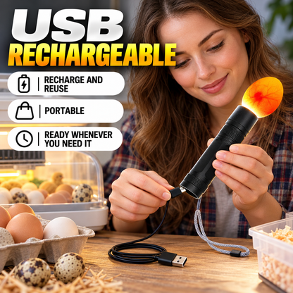 Rechargeable LED Egg Candler for Chicken and Quail Eggs