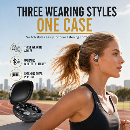 Listen 3 Ways Instantly! Multi-Wear Bluetooth Earbuds