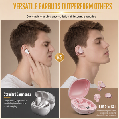 Listen 3 Ways Instantly! Multi-Wear Bluetooth Earbuds