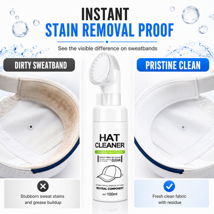 Rinse Free Hat Foam Cleaner for Sweat and Stain Removal