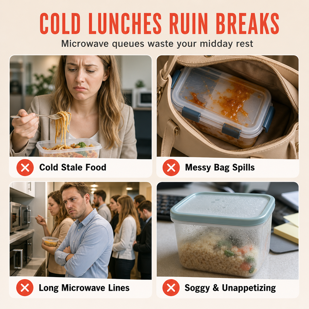 📢📢50% OFF !! ⏰ Insulated Stainless Steel Lunch Box with Lid – Stackable Food Container