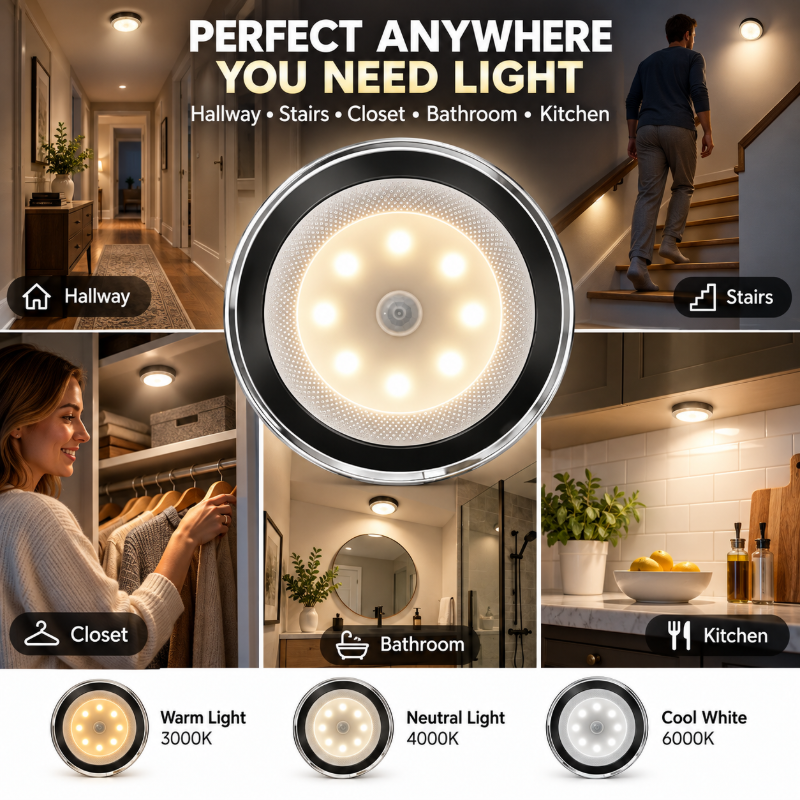 🎁LED Motion Sensor Magnetic Night Light.One charge provides three months of standby battery life.