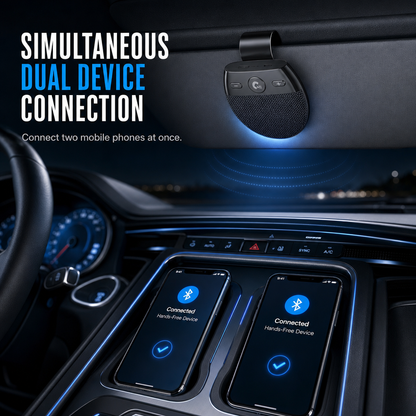 🚗SP11 Car Sun Visor Bluetooth Hands Free Speakerphone with Vibration Activated Auto Power On A2DP Support and Caller ID Voice Prompt