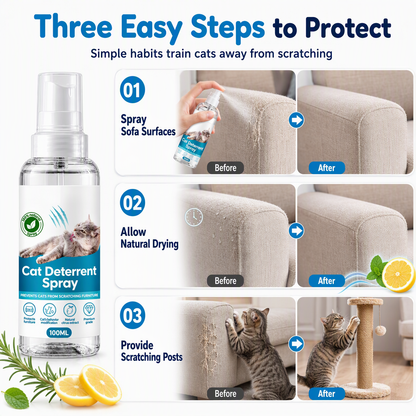 🐱 LIMITED-TIME 50% OFF! ✨ Citrus Cat Scratch Deterrent Spray – 100ml, Stop Cats Scratching Furniture 🧴