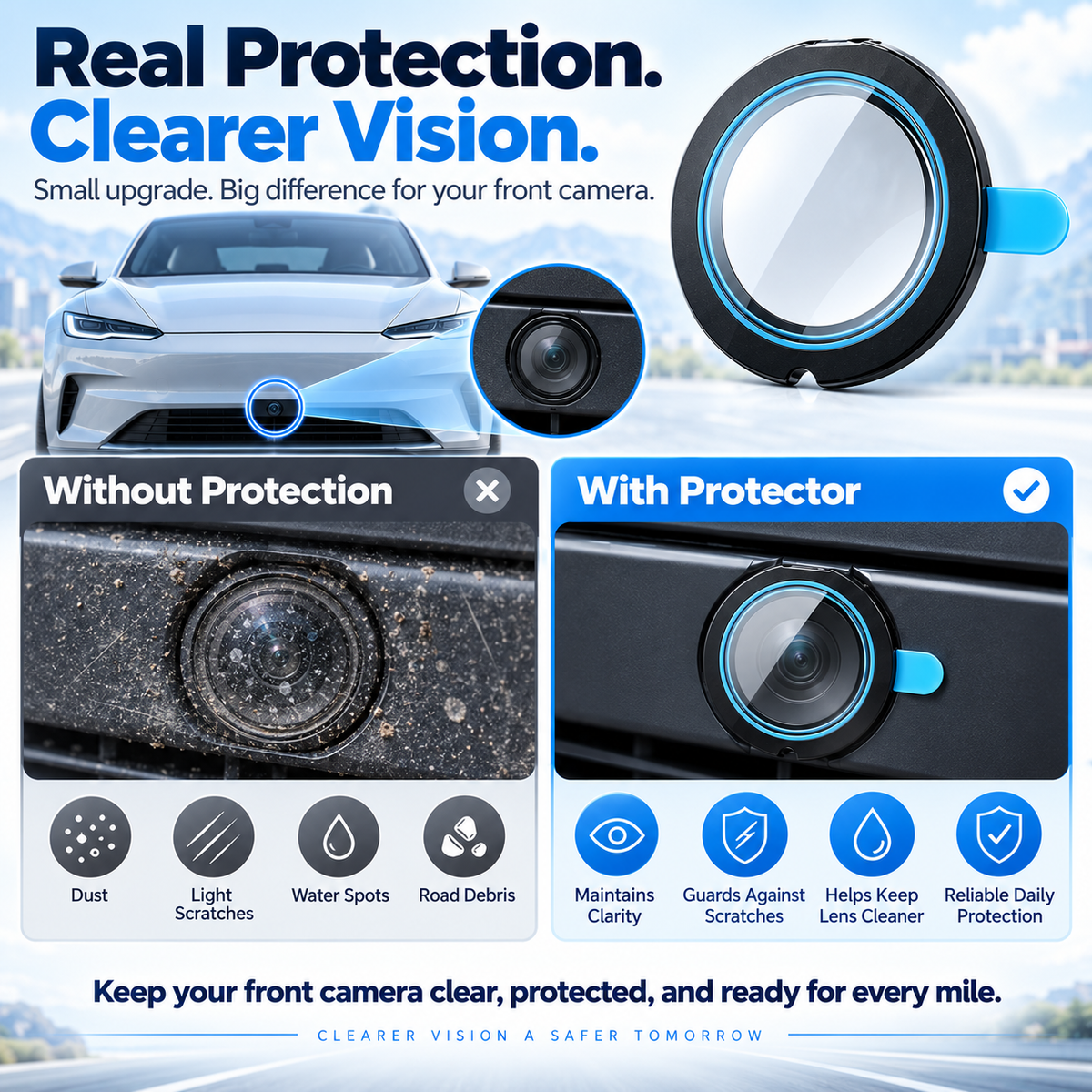 Front Camera Protective Cover for Electric Vehicles