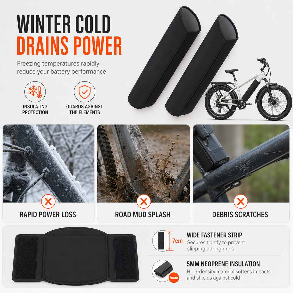 🚲 E-Bike Battery Cover – 5mm Thermal Neoprene Insulation Sleeve