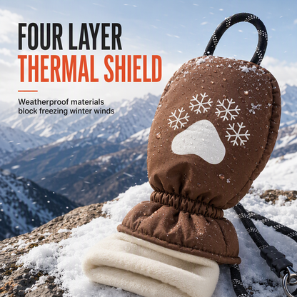 Winter Dog Leash with Integrated Warm Glove for Cold Weather Walking