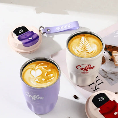 🥳2026 HOT SALE🥳💞50K+ SOLD! ☕🌡️ 50% OFF! Portable Smart Thermal Coffee Cup – touch temperature display, 316 stainless steel, 12-hour insulation & leakproof. Perfect for commutes & travel! 🛡️✅