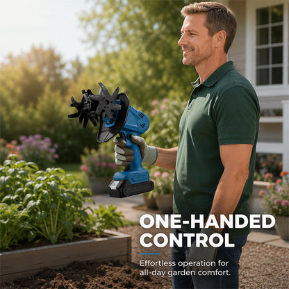 Cordless handheld garden tiller and soil aerator