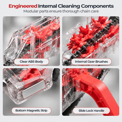 Transparent Bicycle Chain Cleaner Tool for Degreasing and Maintenance