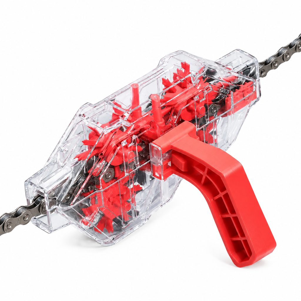 Transparent Bicycle Chain Cleaner Tool for Degreasing and Maintenance