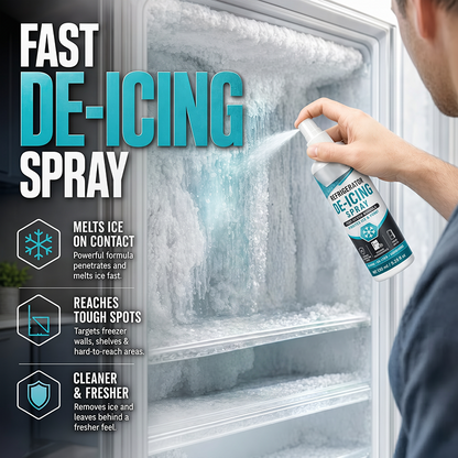 Fast-Acting Refrigerator Defrost Spray | No-Scratch Ice Remover with Free Scraper for Freezers & Deep Fridges