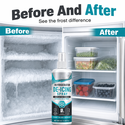 Fast-Acting Refrigerator Defrost Spray | No-Scratch Ice Remover with Free Scraper for Freezers & Deep Fridges