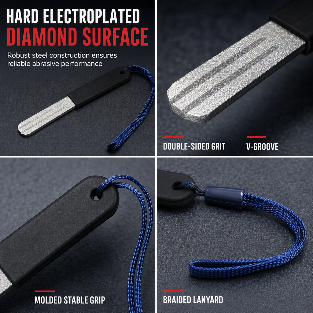 Portable Double Sided Fish Hook Sharpener