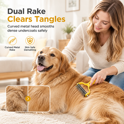Pet Dematting Comb and Deshedding Grooming Brush for Dogs and Cats