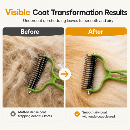 Pet Dematting Comb and Deshedding Grooming Brush for Dogs and Cats