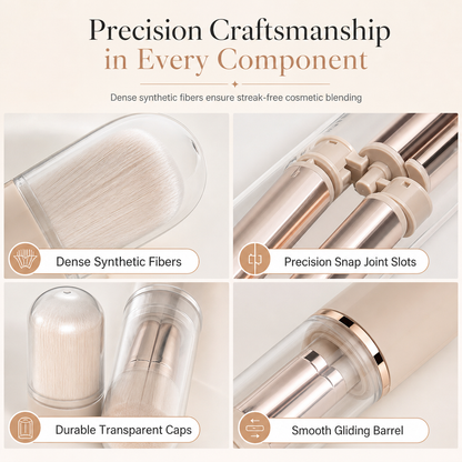 ⏳Time-Limited Special⏰Portable Retractable Makeup Brush Set — 5-in-1 Travel Capsule 🧳