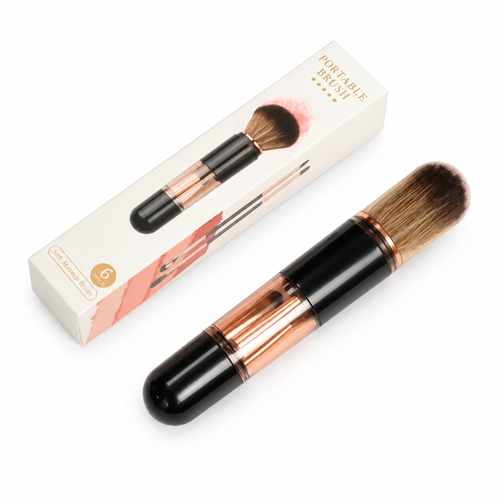 ⏳Time-Limited Special⏰Portable Retractable Makeup Brush Set — 5-in-1 Travel Capsule 🧳