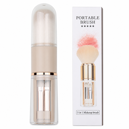 ⏳Time-Limited Special⏰Portable Retractable Makeup Brush Set — 5-in-1 Travel Capsule 🧳