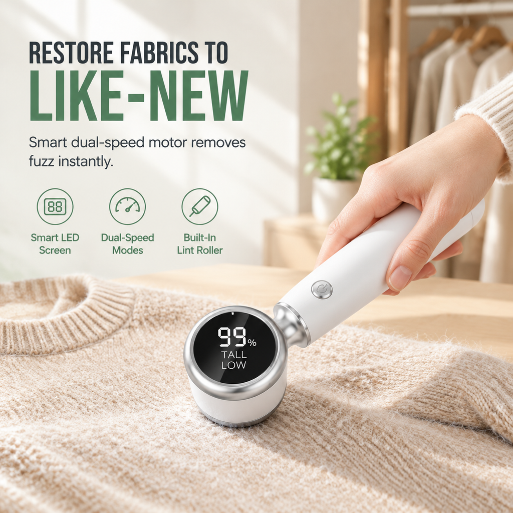 Rechargeable Electric Lint Remover with Smart Digital Display