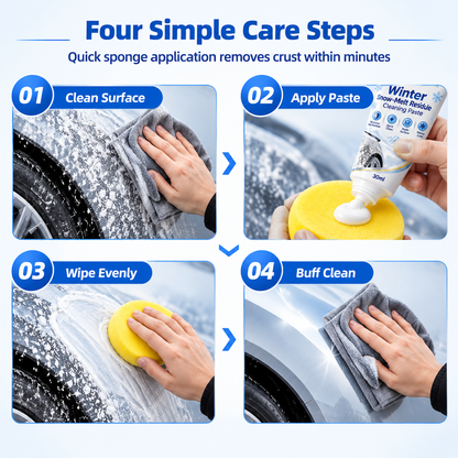 Winter Car Snow Melt Residue Cleaning Paste and Salt Stain Remover for Auto Body with Cleaning Sponge 30ml