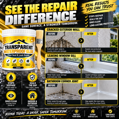Transparent Waterproof Glue with Brush for Leak Repair