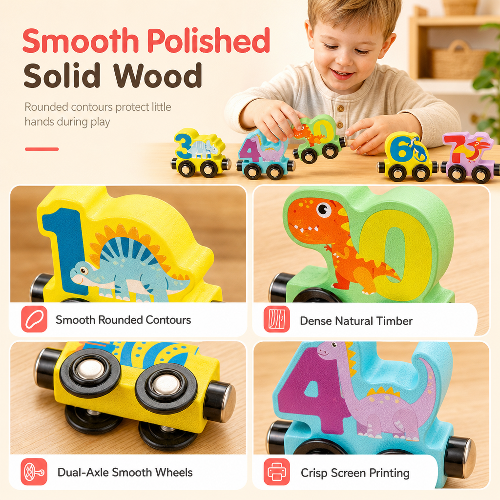📢📢 50% OFF🚂Magnetic Wooden Number Train — Counting Fun for Ages 3+ 🎁