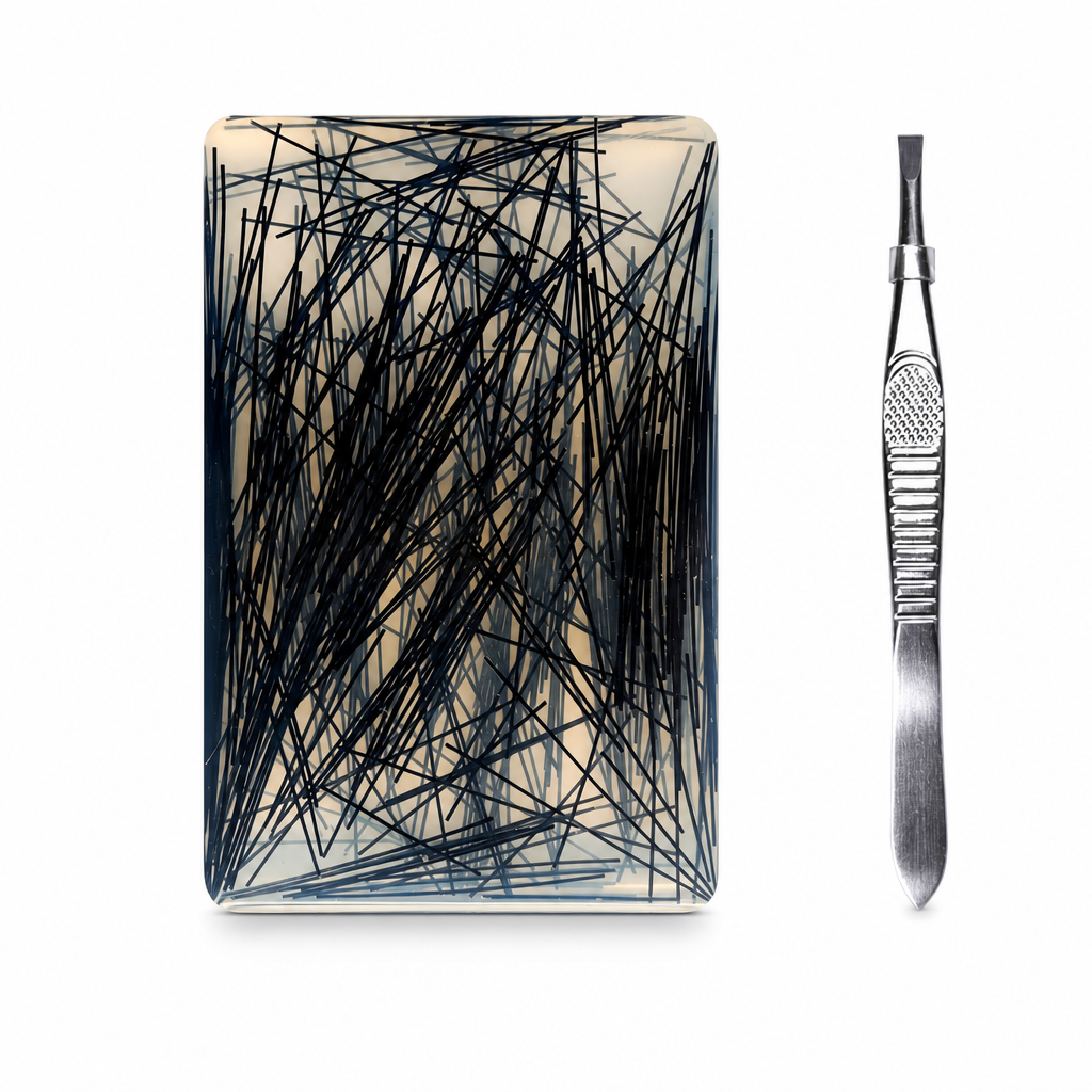 Rectangular Skin Picking Fidget Toy with Tweezers