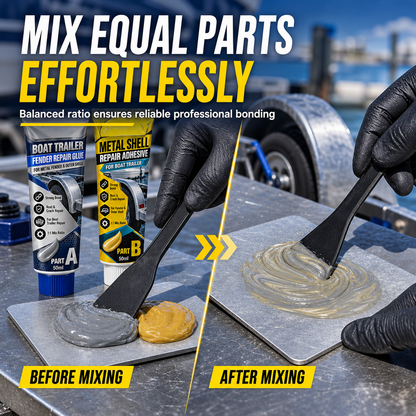 Boat Trailer Metal Repair Glue Two Component AB Adhesive Kit for Gap Repair with Brush