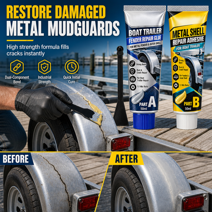 Boat Trailer Metal Repair Glue Two Component AB Adhesive Kit for Gap Repair with Brush