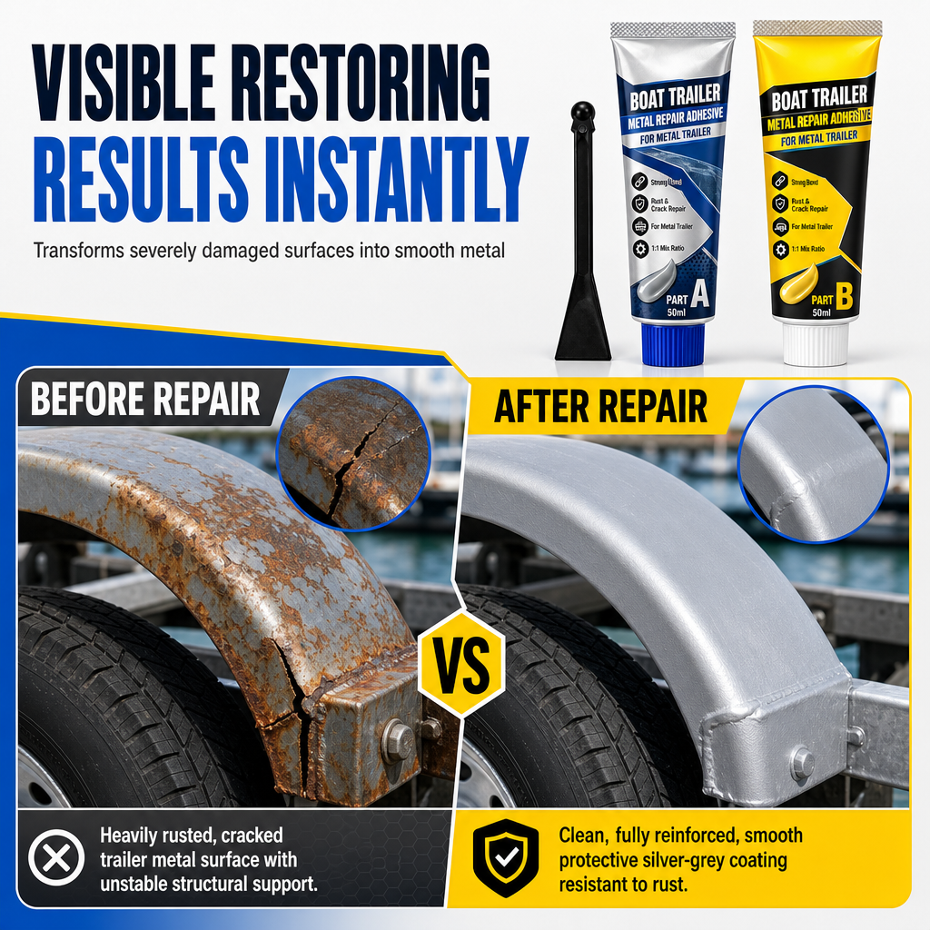 Boat Trailer Metal Repair Glue Two Component AB Adhesive Kit for Gap Repair with Brush