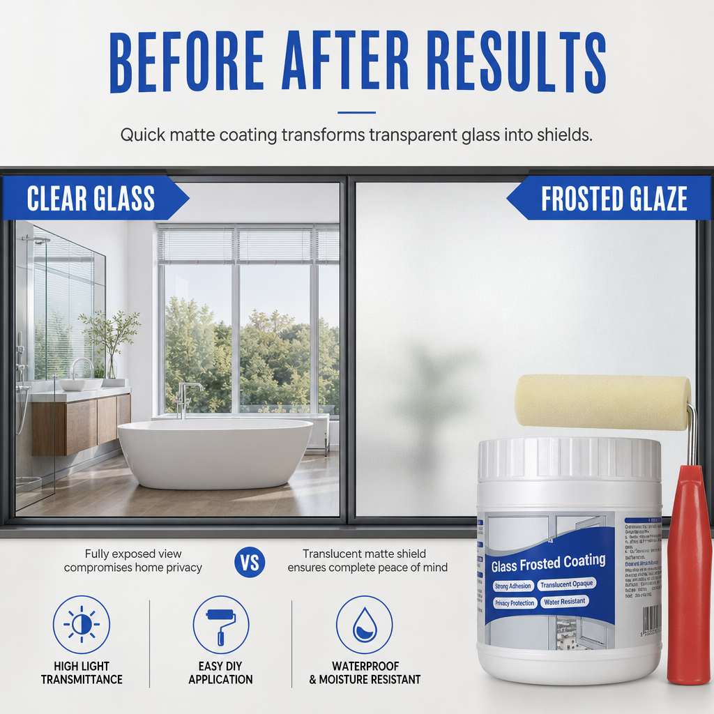 Frosted Glass Privacy Coating Kit – Water-Based Window Treatment
