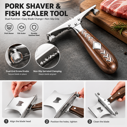 Household Kitchen Handmade Metal Pig Hair Scraper