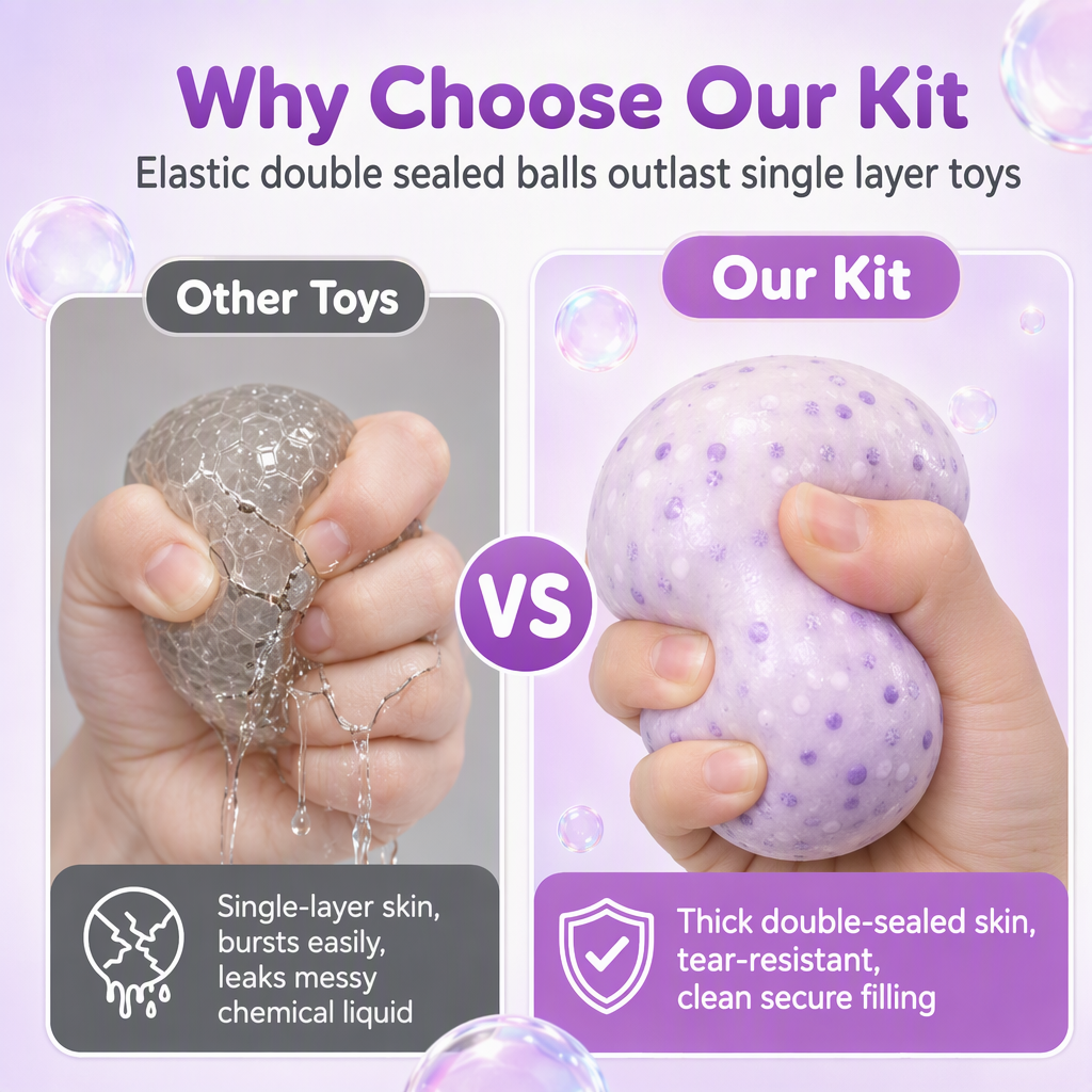📢📢50% OFF !! ⏰💞50K+ SOLD! 🧪DIY Squeeze Ball Making Kit – mix colorful clay & sparkling fillers, leak-proof slow-rising fun. No-mess craft for kids! 🎨✅