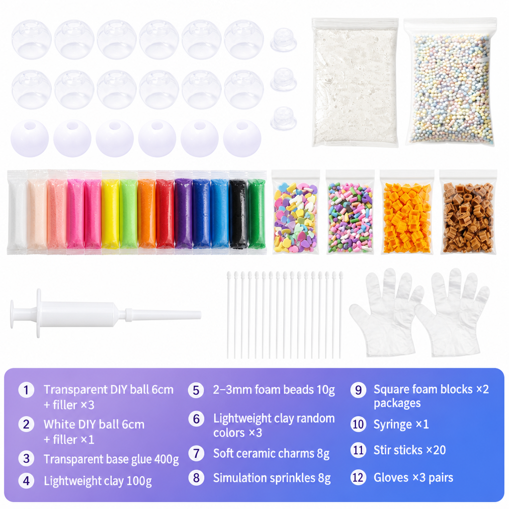 📢📢50% OFF !! ⏰💞50K+ SOLD! 🧪DIY Squeeze Ball Making Kit – mix colorful clay & sparkling fillers, leak-proof slow-rising fun. No-mess craft for kids! 🎨✅