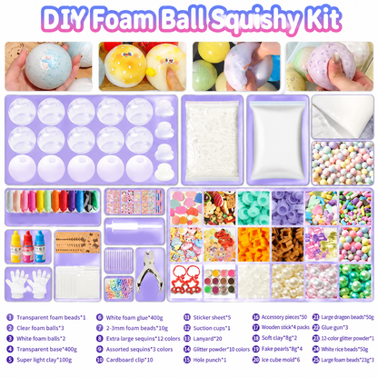 📢📢50% OFF !! ⏰💞50K+ SOLD! 🧪DIY Squeeze Ball Making Kit – mix colorful clay & sparkling fillers, leak-proof slow-rising fun. No-mess craft for kids! 🎨✅