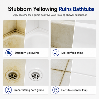Bathtub Yellowing Remover and Ceramic Cleaner with Sponge